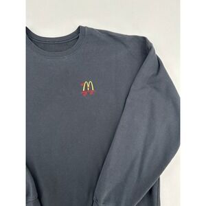 McDonalds Embroidered Skateboard Logo Crewneck Sweatshirt Black Mens 2XL